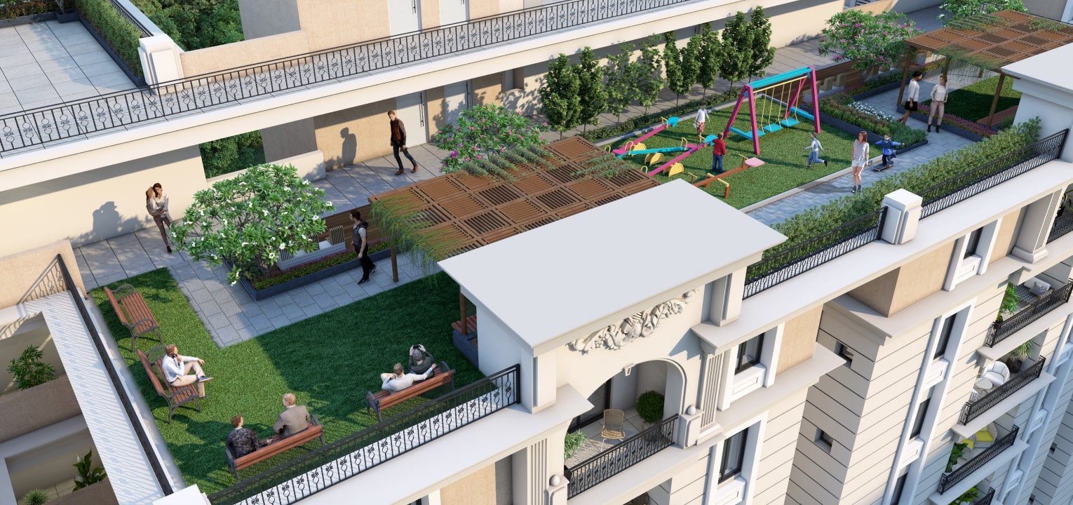 3 bhk gated community flats rooftop seating