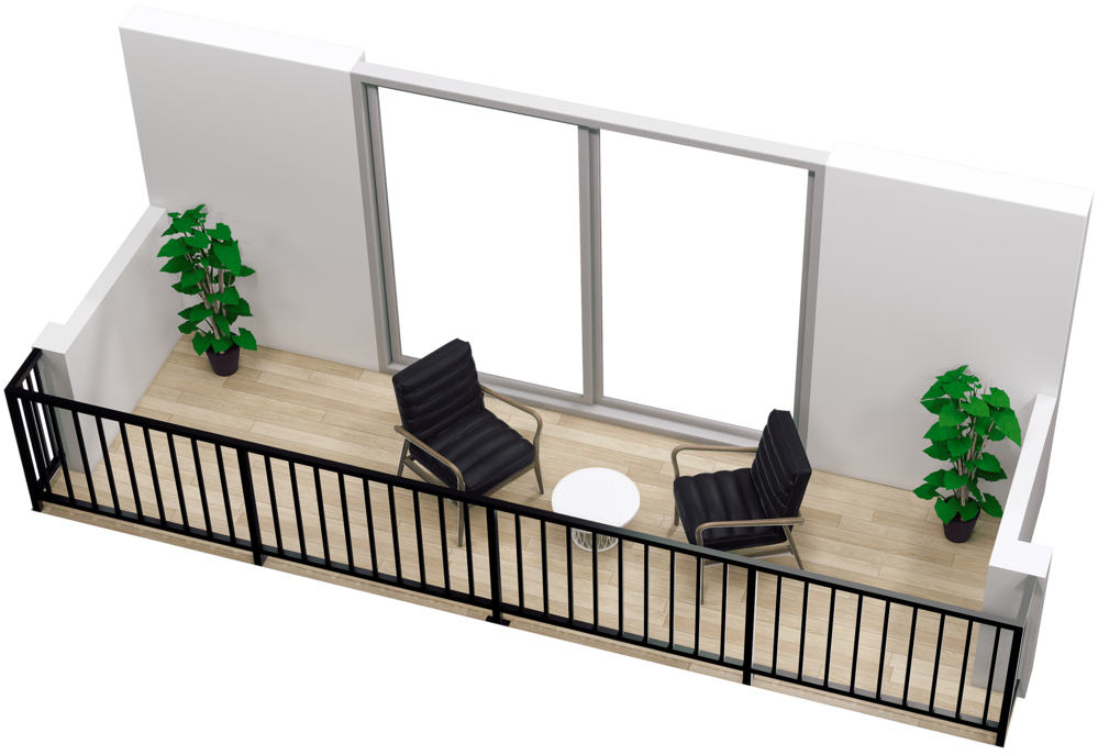 3 bhk flats with wide Balconies